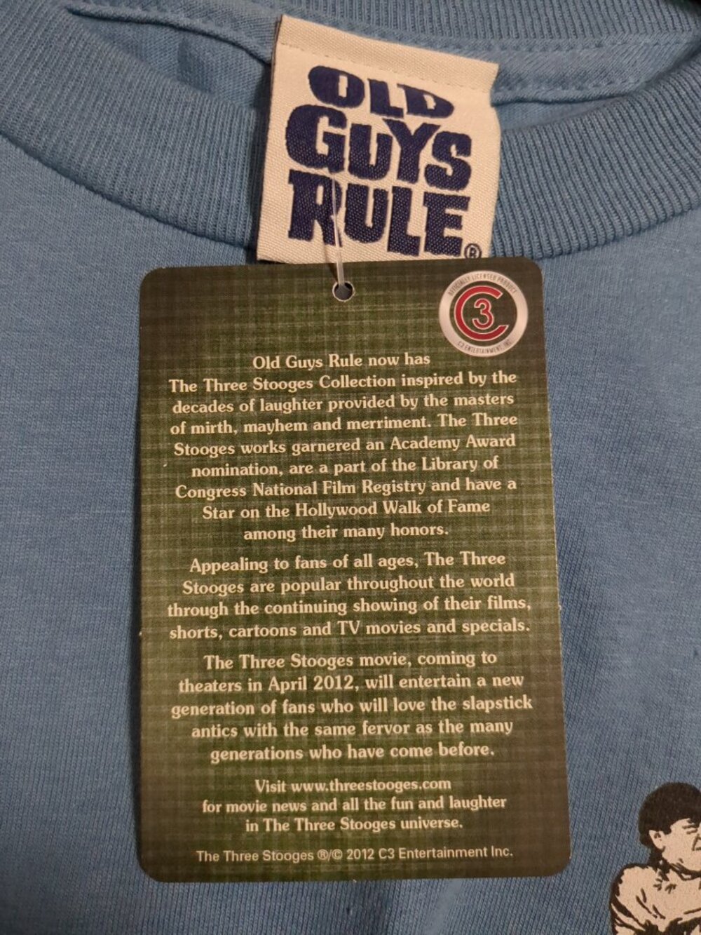 Vintage Old Guys Rule Three Stooges Short  Sleeve Tee Shirt - Picture 8 of 10